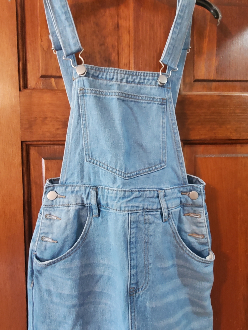 SHEIN Light Blue Denim Overall Dress